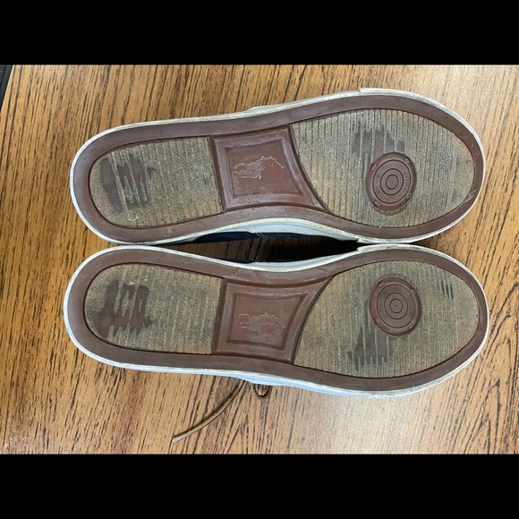 Mens 9.5 Polo Ralph Lauren Blue Canvas Shoes Sneaker with Leather Laces - Picture 7 of 7